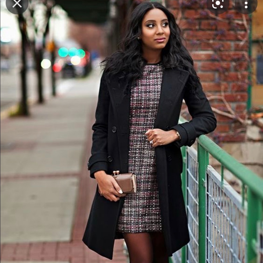 Banana Republic spring tweed black pink dress